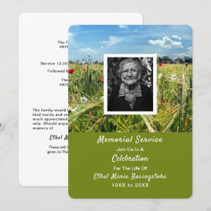 Invitations du service commémoratif de la mort de 