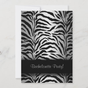 Invitations du Silver Zebra Bachelorette Party