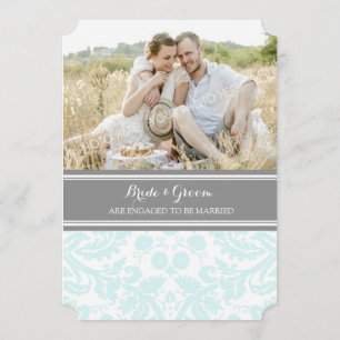 Invitations du Sky Blue Grey Photo Engagement Part