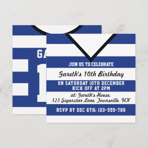 Invitations du Soccer Jersey à thème Modèle, Bleu