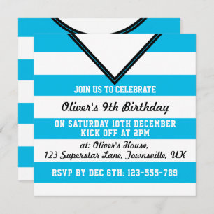 Invitations du Soccer Jersey à thème Modèle, Bleu