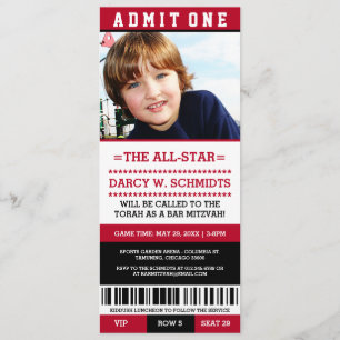 Invitations du Sports Ticket Bar Mitzvah