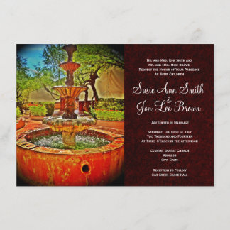 Invitations du sud-ouest de mariage de fontaine