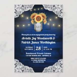 Invitations du Sunflower Mason Jar