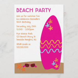 Invitations du Surfboard Beach Party