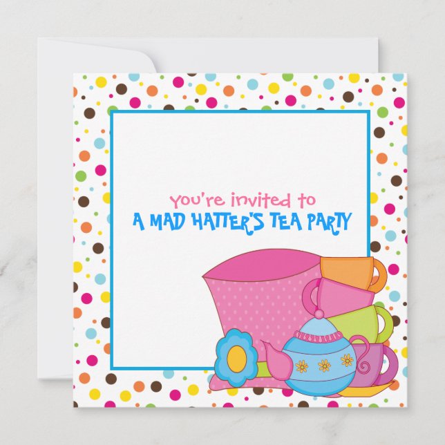 Invitations du Tea Party de Mad Hatter (Devant)