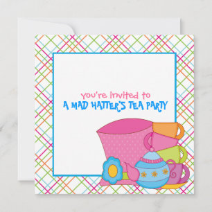 Invitations du Tea Party de Mad Hatter