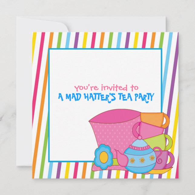 Invitations du Tea Party de Mad Hatter (Devant)