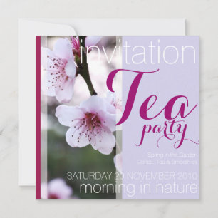 Invitations du Tea Party de printemps rose