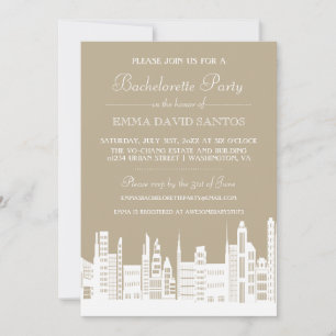 Invitations du Urban City Bachelorette Party