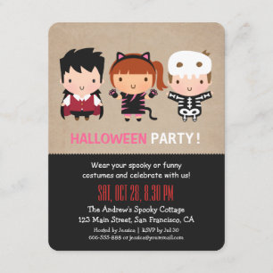 Invitations du Vampire Cat Skeleton Halloween Part