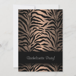 Invitations du Zebra Bachelorette Party Brown