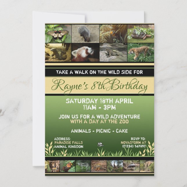 Invitations du zoo de la faune (Devant)