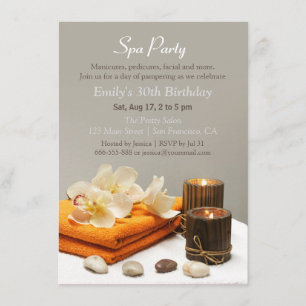 Invitations d'un Spa élégant et détendu