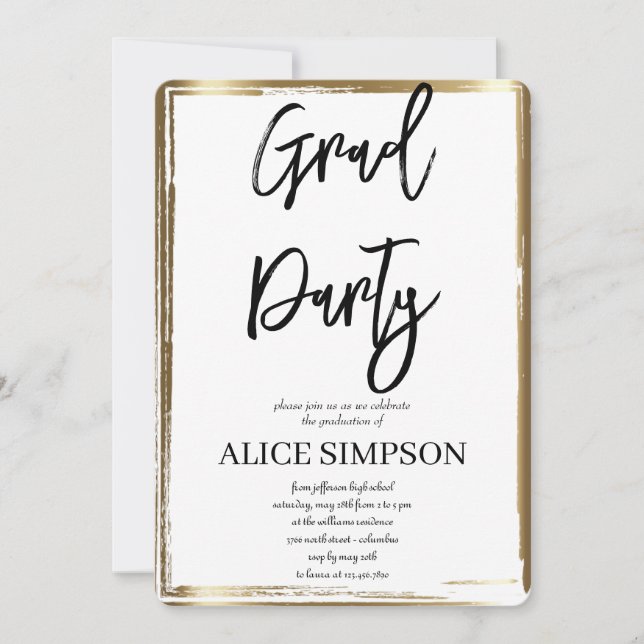 Invitations d'une partie de diplôme simple (Devant)