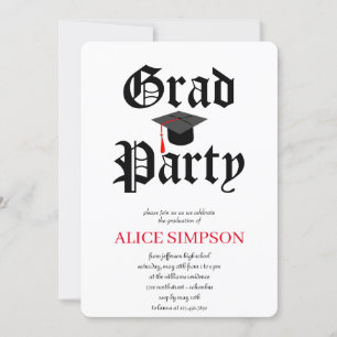 Invitations d'une partie de diplôme simple