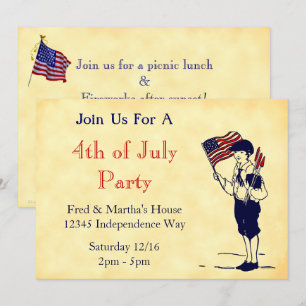 Invitations édifiables patriotiques pour la fête d