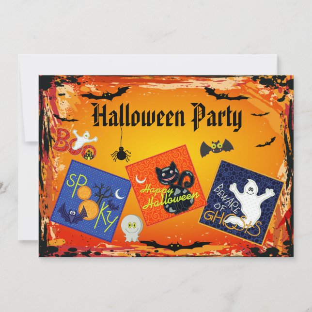 Invitations Éffrayants du parti Halloween (Devant)