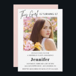 Invitations élégantes à 17e anniversaire Photo Mod<br><div class="desc">Invitations élégantes à 17e anniversaire Photo Modern Pink</div>