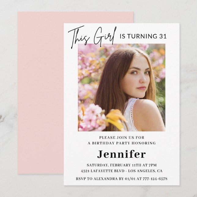 Invitations élégantes à 31e anniversaire Photo Mod (Devant / Derrière)