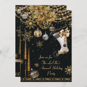 Invitations élégantes à la fête de Noël de Glam