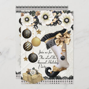 Invitations élégantes à la fête de Noël de Glam