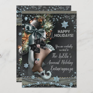 Invitations élégantes à la fête de Noël de Glam