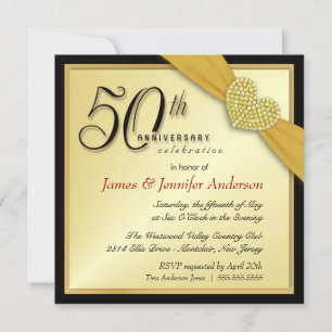 Invitations élégantes à la fête du 50e anniversair