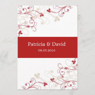 Invitations Élégantes Au Mariage De Swirl : Rouge