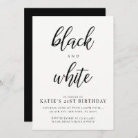 Invitations élégantes de Black and White Party