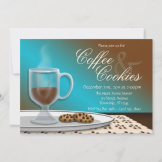 Invitations élégantes de café et de cookies