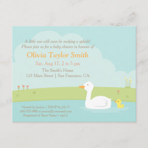 Invitations élégantes de canard et de canard bébé 