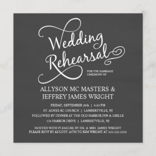 Invitations élégantes de dîner de répétition de