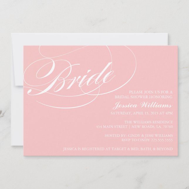 Invitations Élégantes de douche nuptiale (Devant)