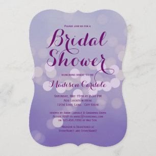 Invitations Élégantes de douches nuptiales Lilac v