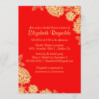 Invitations élégantes de douches nuptiales Red & G