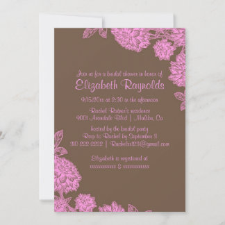 Invitations Élégantes de douches nuptiales roses e