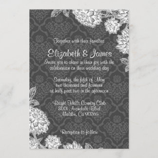 Invitations élégantes de mariage damassé