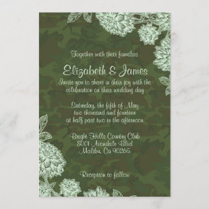Invitations élégantes de mariage de Camo