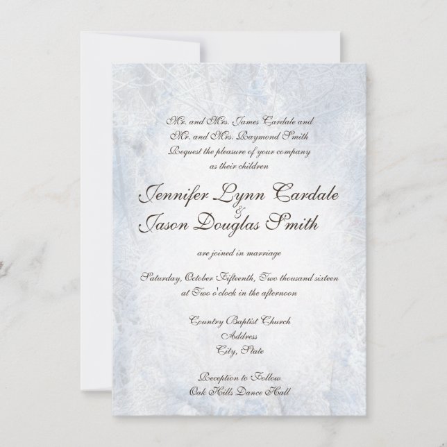 Invitations élégantes de mariage de Camo de neige (Devant)