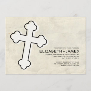 Invitations élégantes de mariage de croix de fer