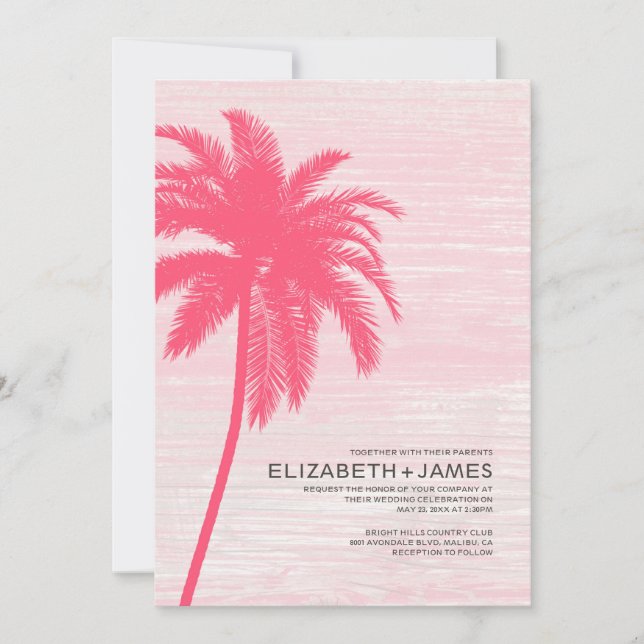 Invitations élégantes de mariage de plage de (Devant)
