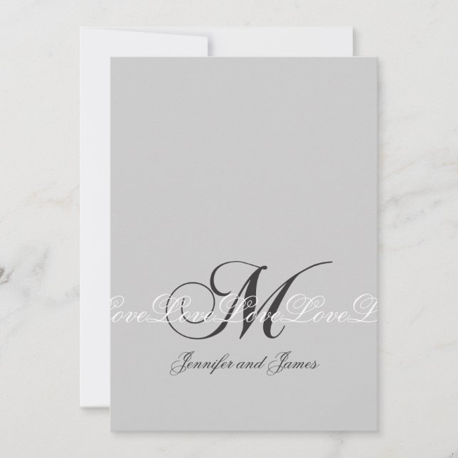 Invitations élégantes de mariage du monogramme M (Devant)
