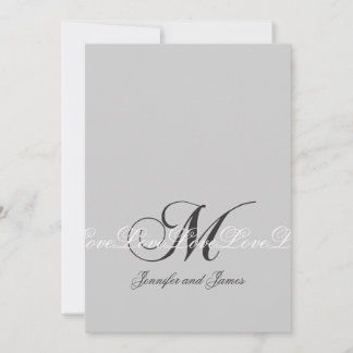 Invitations élégantes de mariage du monogramme M