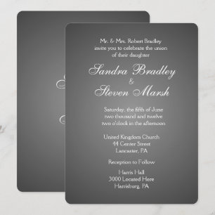 Invitations élégantes de mariage en argent foncé
