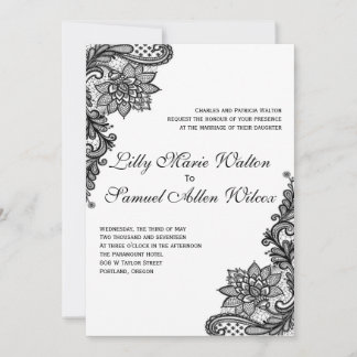 Invitations élégantes de mariage en dentelle