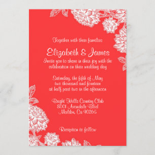 Invitations Élégantes De Mariage Rouge Et Blanc