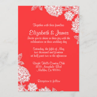 Invitations Élégantes De Mariage Rouge Et Blanc