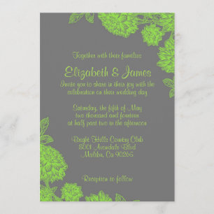 Invitations Élégantes de mariage vert à la chaux