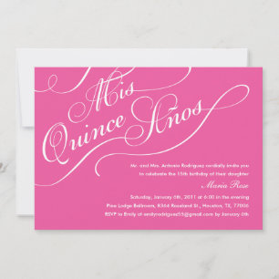 Invitations Élégantes de Quinceanera à la rose Cha